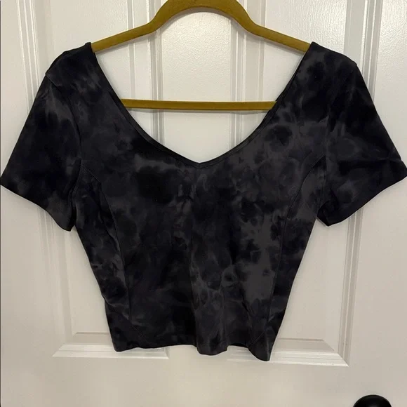 lululemon Align Short Sleeved Black and Gray Shirt - Size 8 - Picture 7 of 7